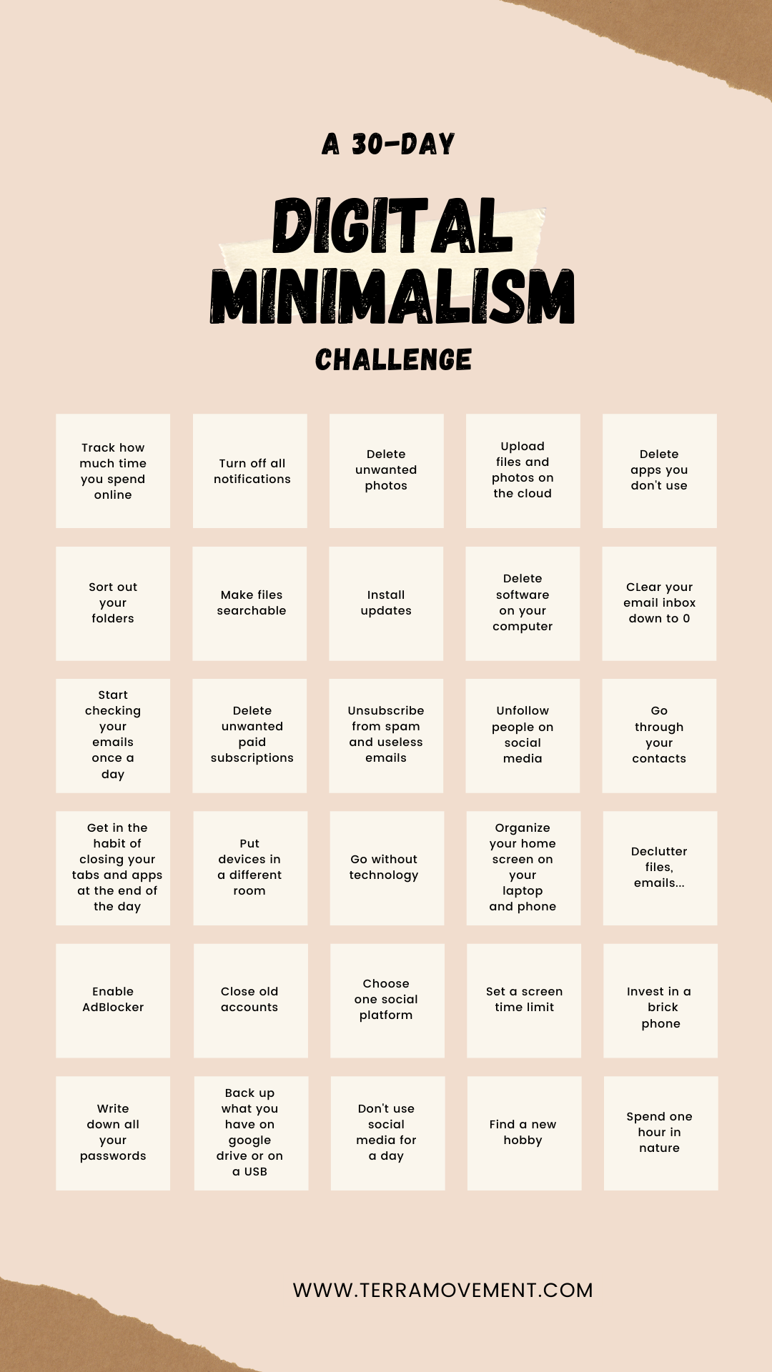 Digital minimalism 30 day challenge